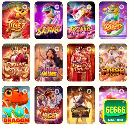 Dispositivo mobile exibindo slots populares do 6e666.com